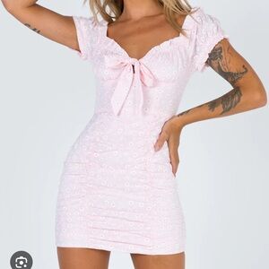 Pink daisy mini dress